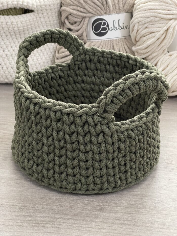 Large Crochet Basket with Handles (Eucalyptus)