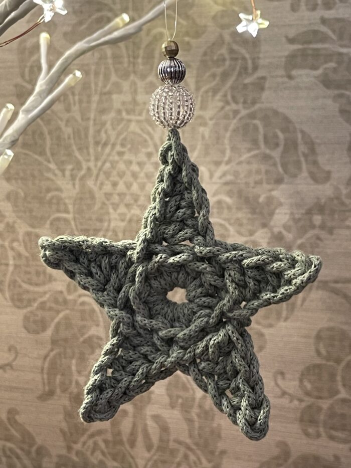 Crochet Star Hanging Decoration (Eucalyptus)